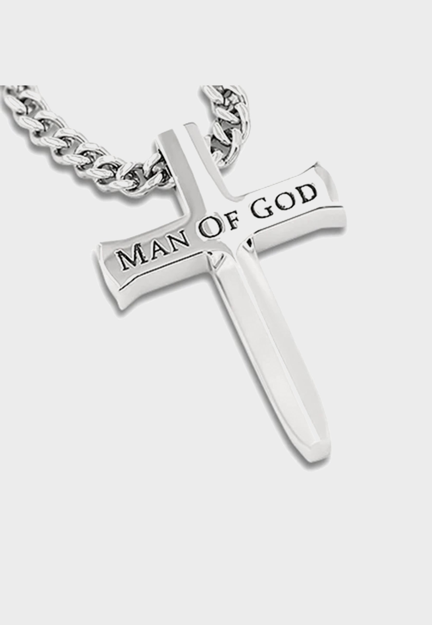 Man of God Christian cross men's necklace