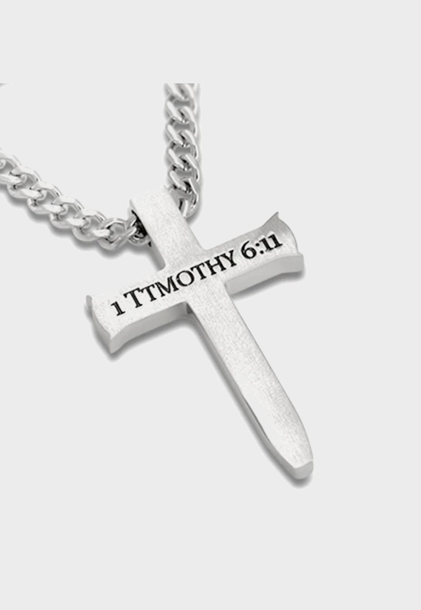 Men's Christian cross necklace with verse