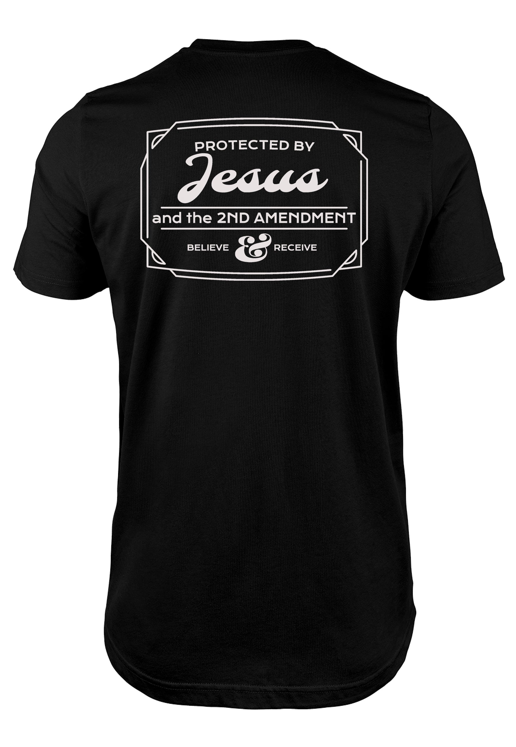Protected by Jesus and the second amendment t-shirt
