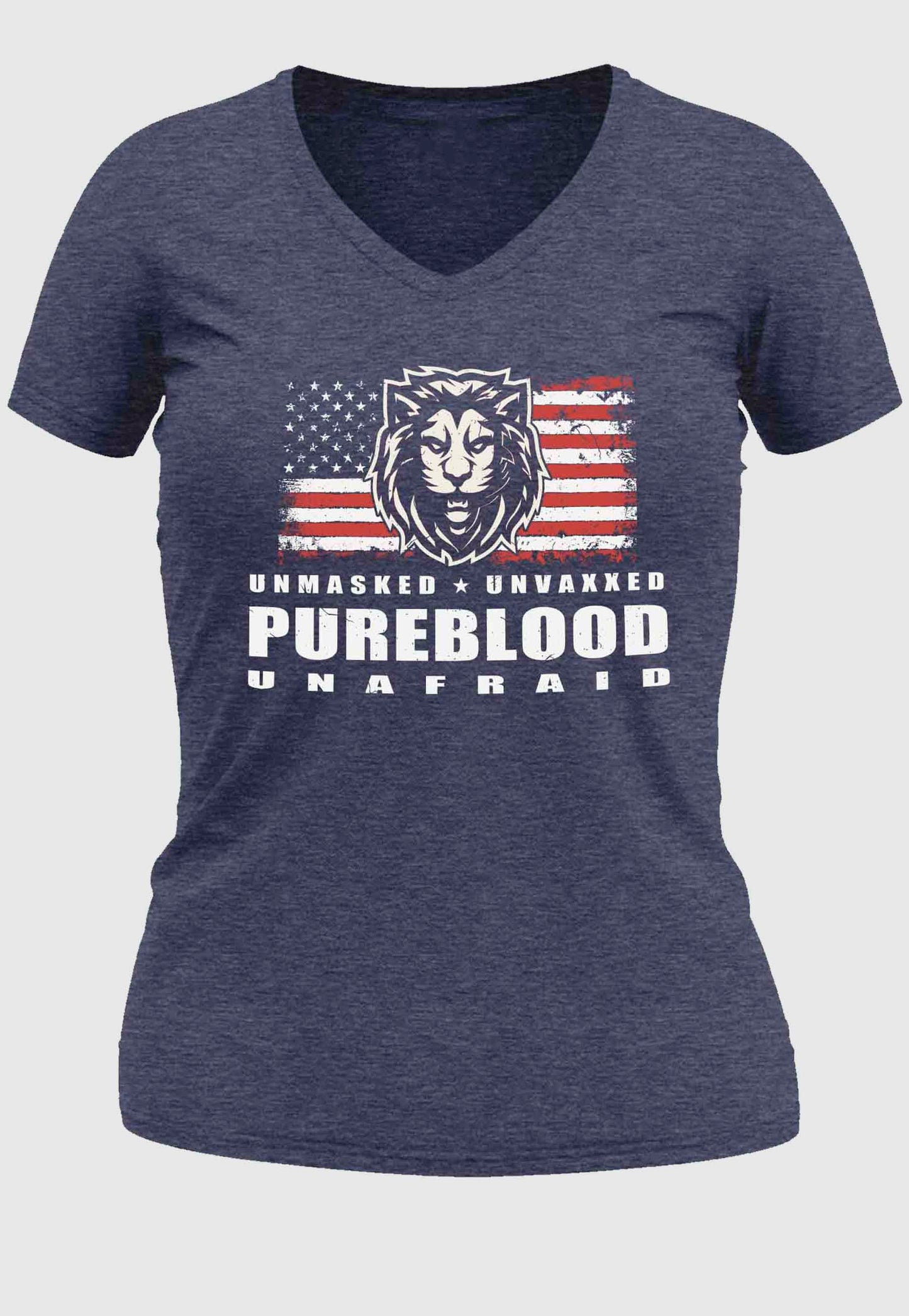 women's pureblood antivax vneck tee