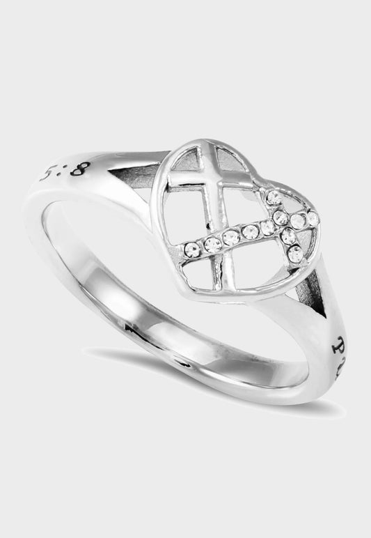 Crisscross Purity ring for ladies Christian jewelry
