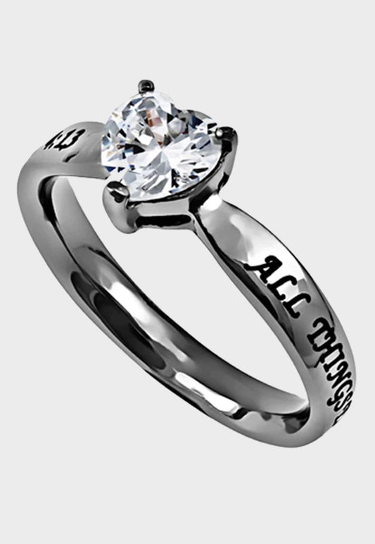 Ladies large CZ Christian ring