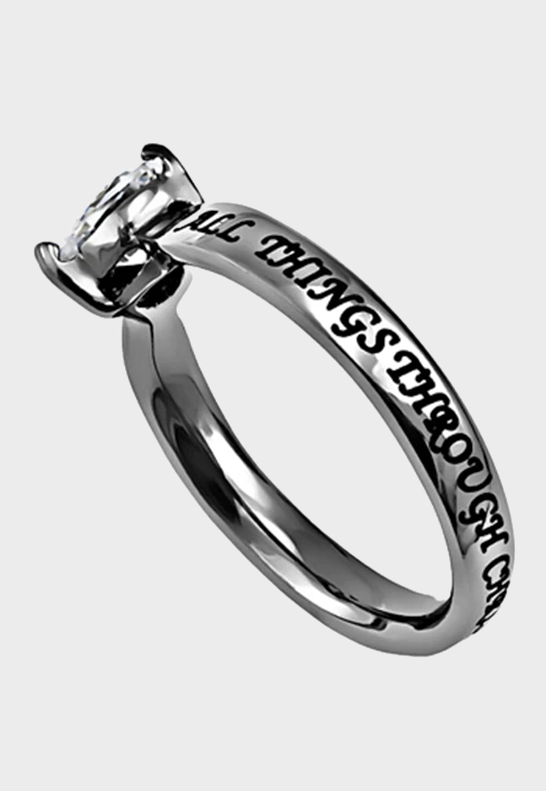 Women's Christian ring with cubic zerconium