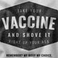closeup of anti vaccine t-shirt design