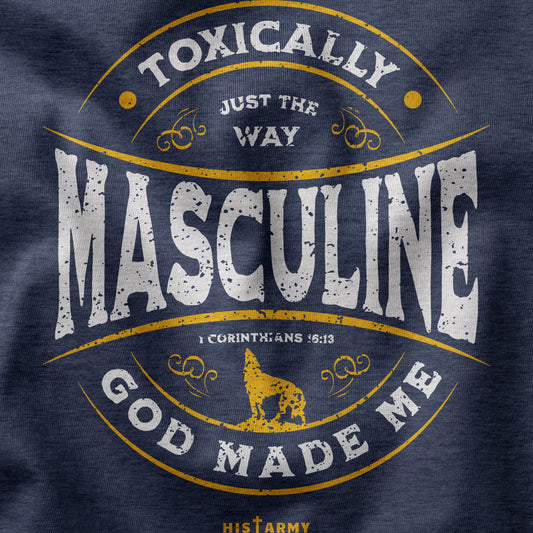 Toxically masculine t-shirt design closeup