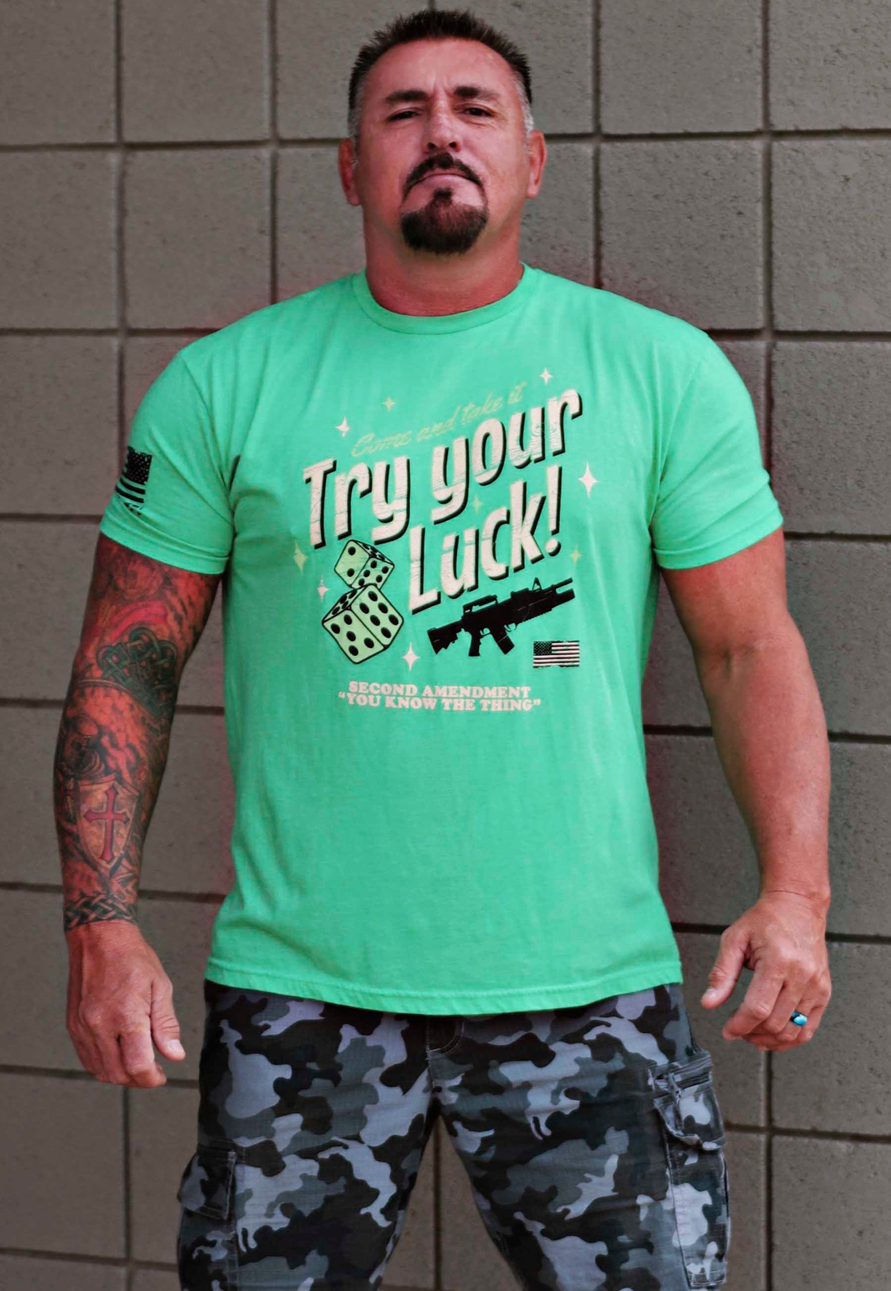 World Champion Shannon Ritch wearing Armed AF tee shirt