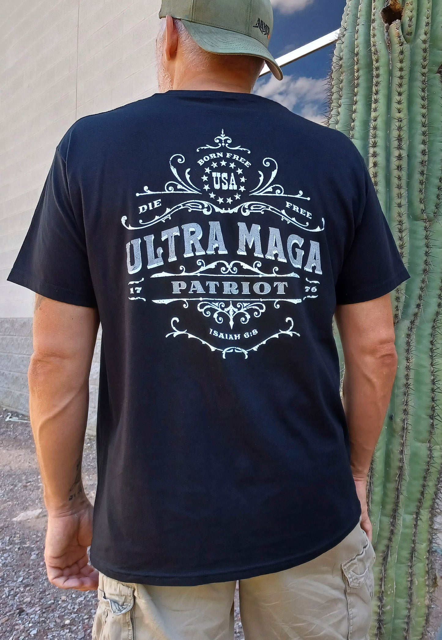 Ultra Maga t-shirt on model outdoors