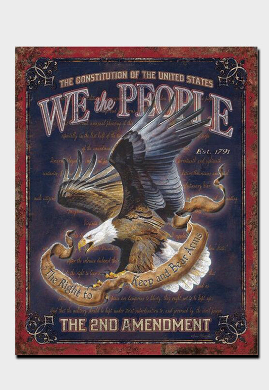 We the People second amendment tin sign